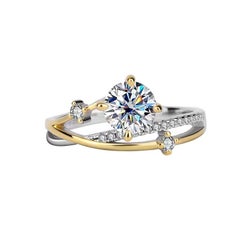 925 Sterling Silver Unique Design Ring Beautiful Moissanite Engagement Ring.
