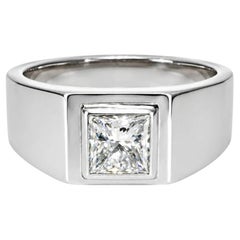 925 Sterling Silver Princess Cut Solid Silver Ring For Men And Women Everyday.