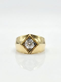 Fede nuziale con 1 carato di moissanite, orecchino in argento sterling 925 placcato in oro 18 carati.