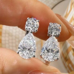 Beautiful Moissanite Earrings For Women 925 Sterling Silver Elegant Gift.