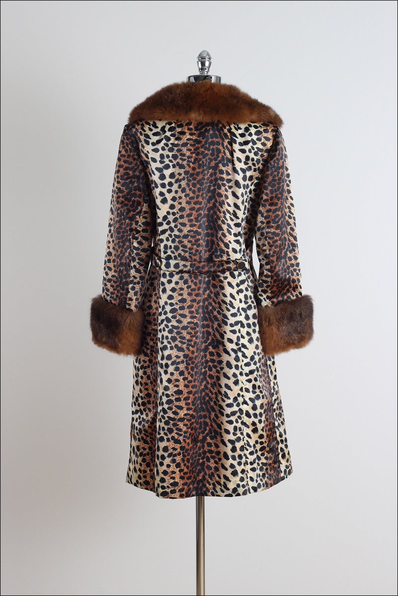 Lilli Ann Vintage 1960's Leopard Print Fur Trim Coat 1