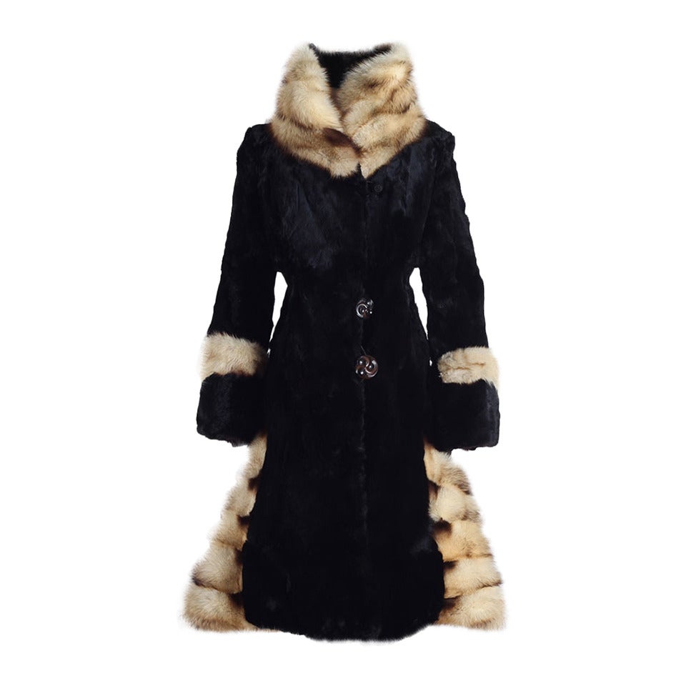 Vintage 1920's Sheared Beaver and Fitch Fur Coat at 1stDibs