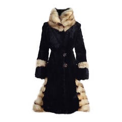 Used 1920's Sheared Beaver and Fitch Fur Coat