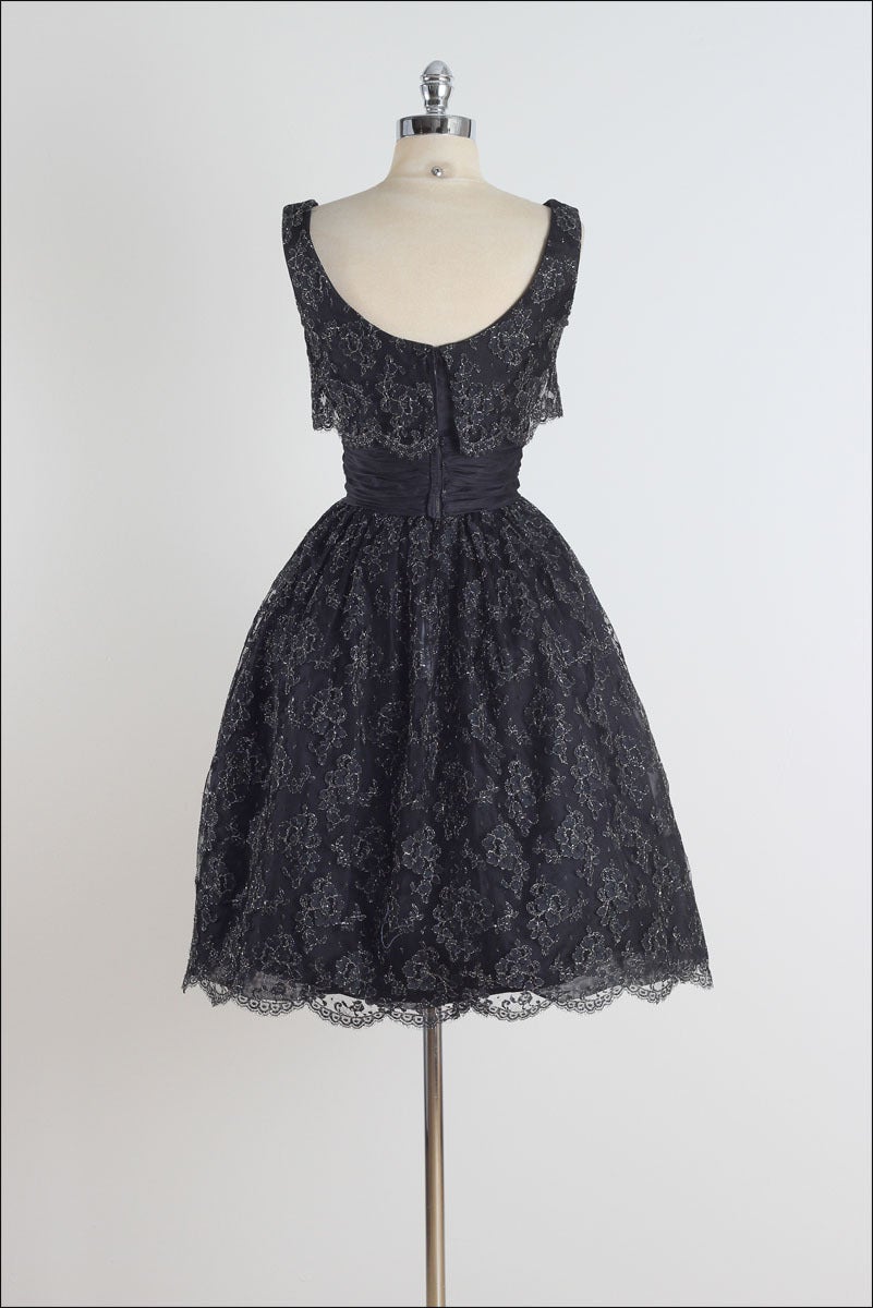 Vintage 1950's Suzy Perette Metallic Lace Dress 1