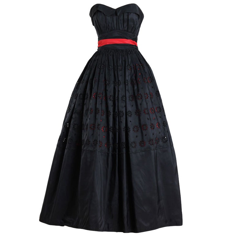 Vintage 1940's Fred Perlberg Peekaboo Eyelet Dress