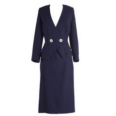 1950's Lilli Ann Midnight Blue Wool Suit