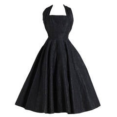 Vintage 1950's Suzy Perette Metallic Halter Dress