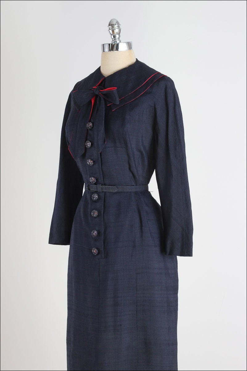 Vintage 1940's Silk Eisenberg Originals Dress In Excellent Condition In Hudson on the Saint Croix, WI