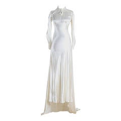 1930's Silk Satin Bell Tassel Wedding Dress