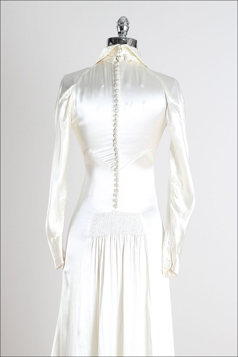 1930's Silk Satin Bell Tassel Wedding Dress 3