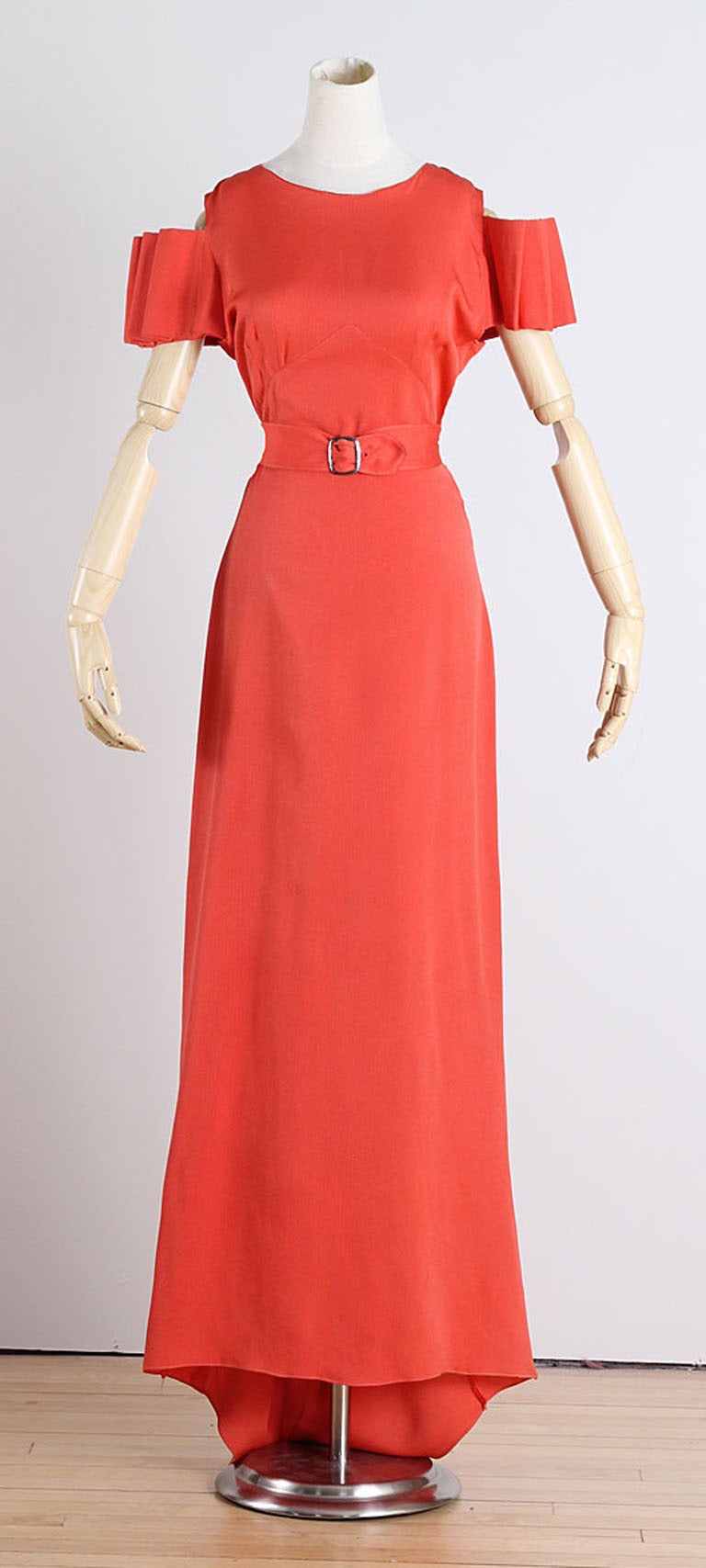 Vintage 1930's Burnt Sienna Rayon Crepe Dress 3
