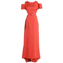 Vintage 1930's Burnt Sienna Rayon Crepe Dress