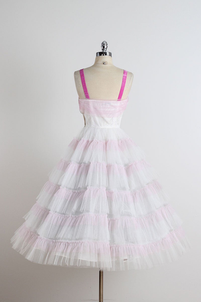 1950s Emma Domb Tulle Halter Dress For Sale at 1stDibs