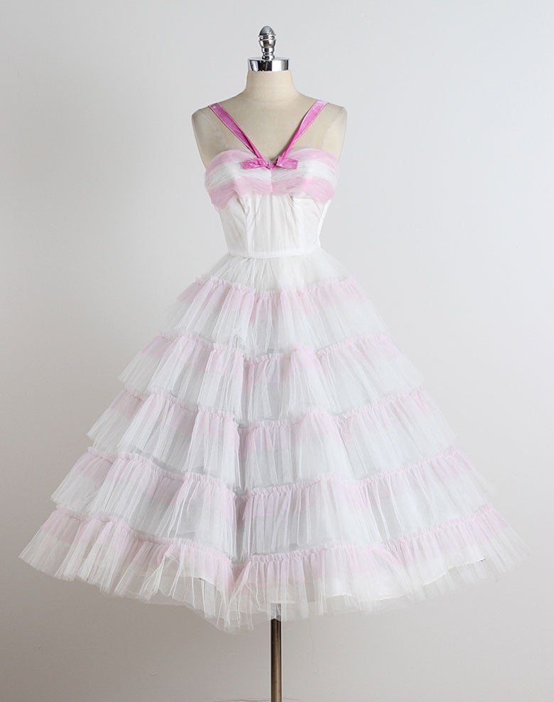 1950s Emma Domb Tulle Halter Dress For Sale 4