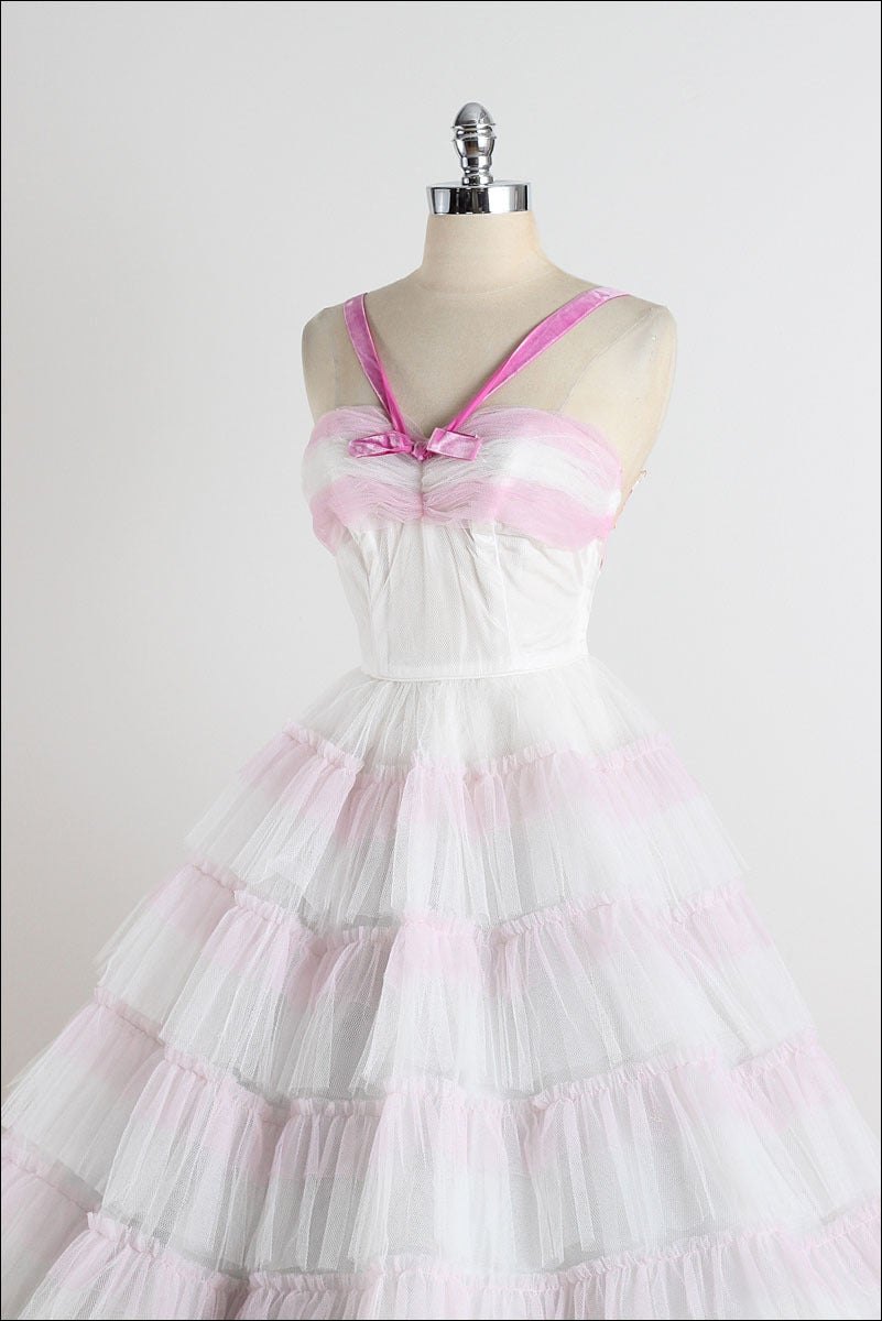 1950s Emma Domb Tulle Halter Dress For Sale 1