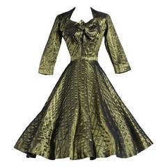 1950s Donald Original Sharkskin Taffeta Dress