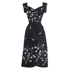 1950s Peggy Wood Floral Cotton Dress