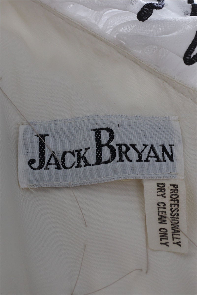 1970s Jack Bryan Sequins Chiffon Ruffle Trim Dress For Sale 4