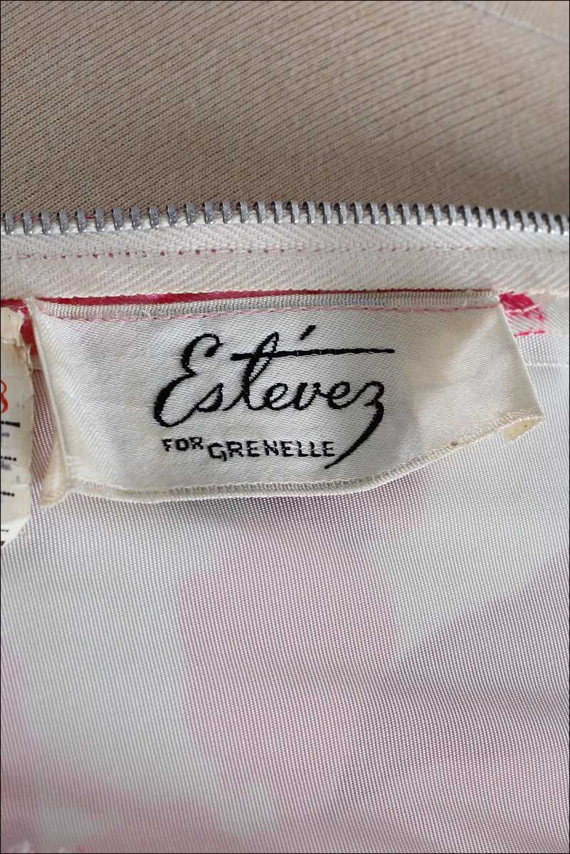 1950s Estevez for Grenelle Poppy Print Dress 5