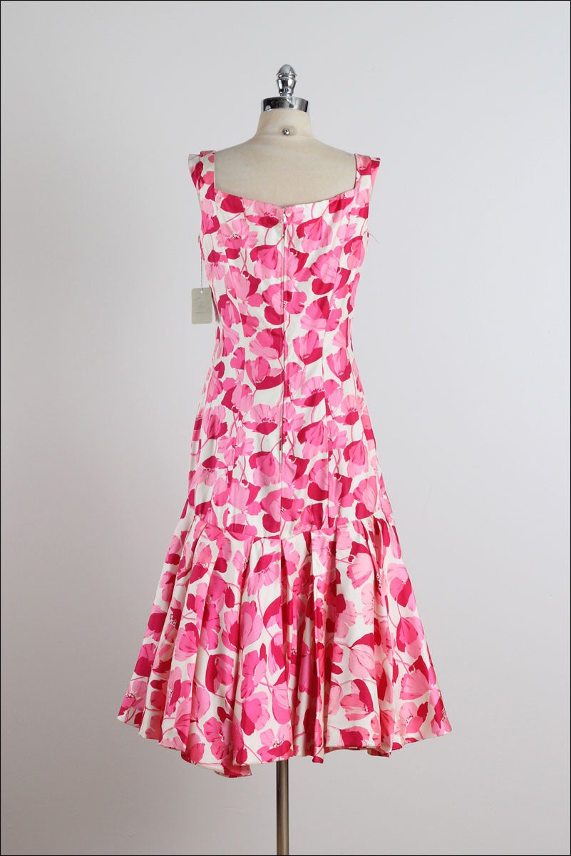 1950s Estevez for Grenelle Poppy Print Dress 4