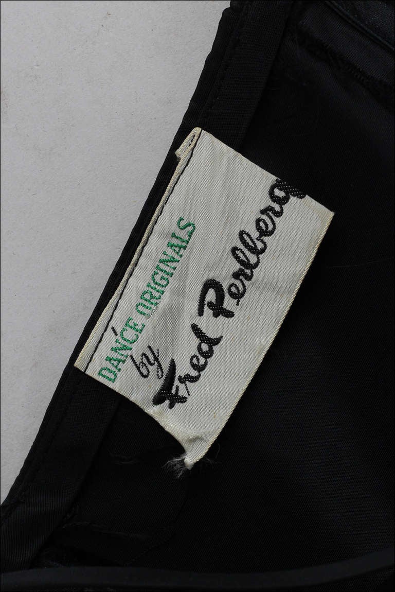 Vintage 1950's Fred Perlberg Black Beaded Sequins Dress 2