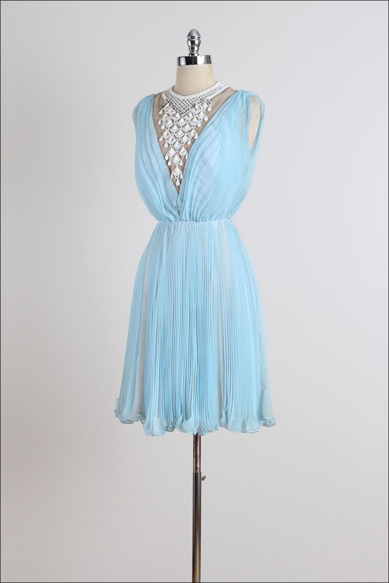 1960s Jack Bryan Jeweled Bib Cocktail Dress 1