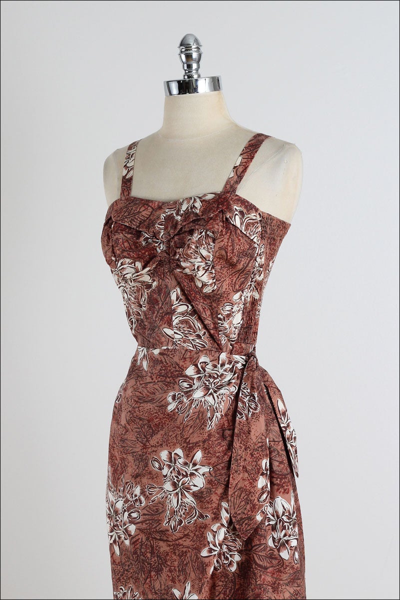 1950s Shaheen Cotton Sarong Hawaiian Dress 1