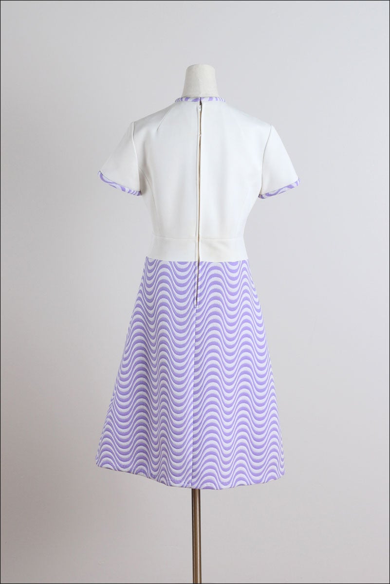 1960s Lilli Ann Purple Optical Stripe Coat and Dress 2