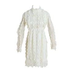 Vintage 1960s Ivory Lace Dress