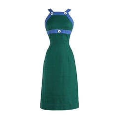 Vintage 1950s Linen Halter Dress