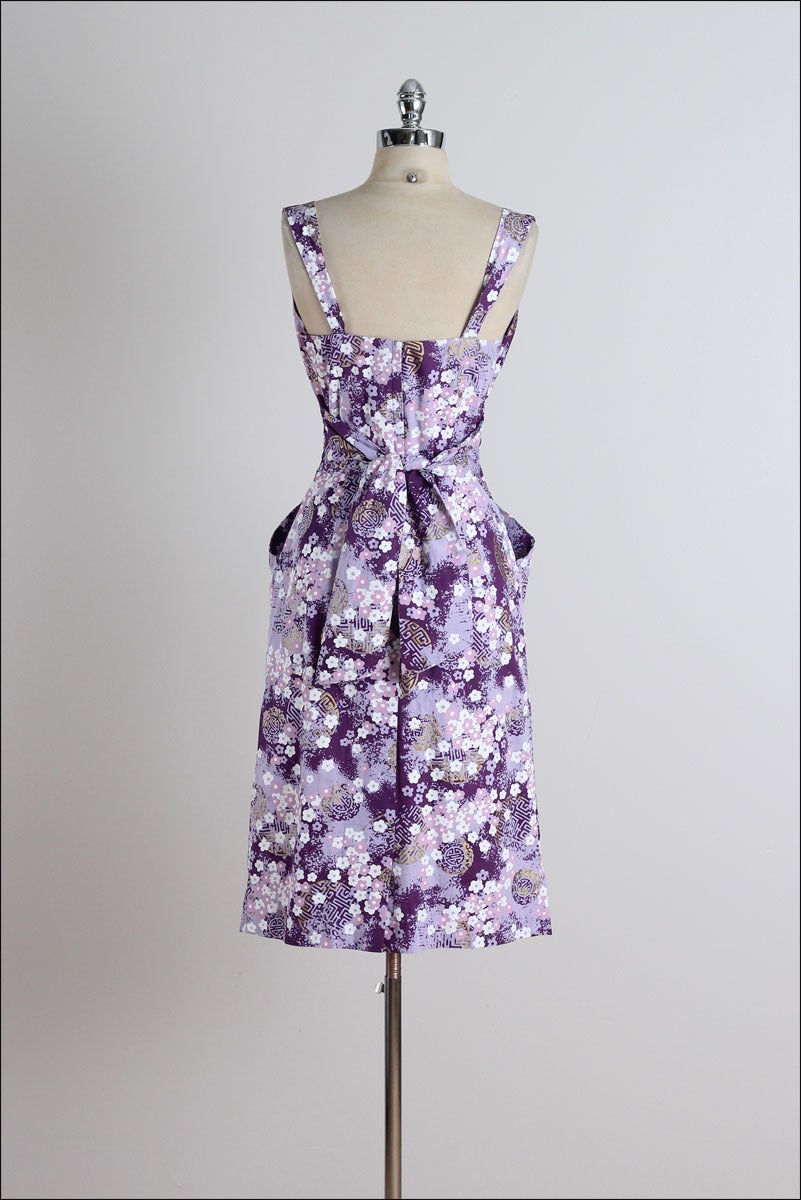 Vintage 1950s Shaheen Hawaiian Floral Cotton Dress 3