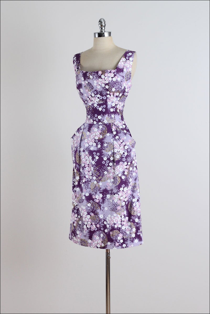 Vintage 1950s Shaheen Hawaiian Floral Cotton Dress 1