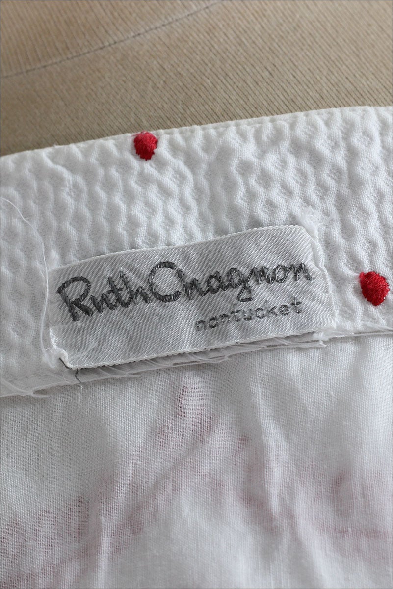 Vintage 1950s Ruth Chagnon White Cotton Pique Dress 5