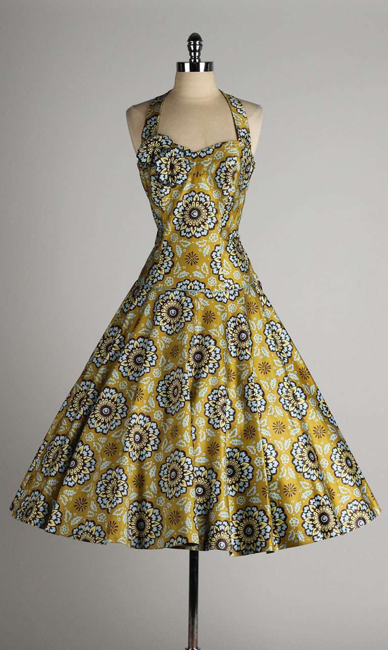 Vintage 1950's Shayne of Miami Polished Cotton Dress 3