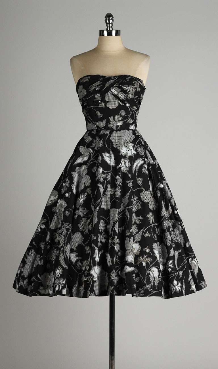 Vintage 1950's Rappi Gingham Cotton Jeweled Rhinestone Dress with Wrap 3