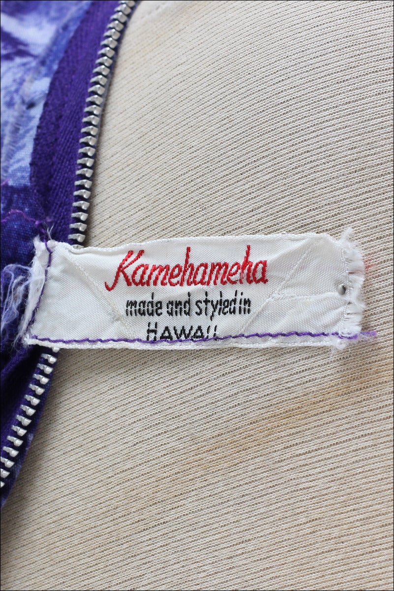 Vintage 1950s Kamehameha Hawaiian Halter Dress 4