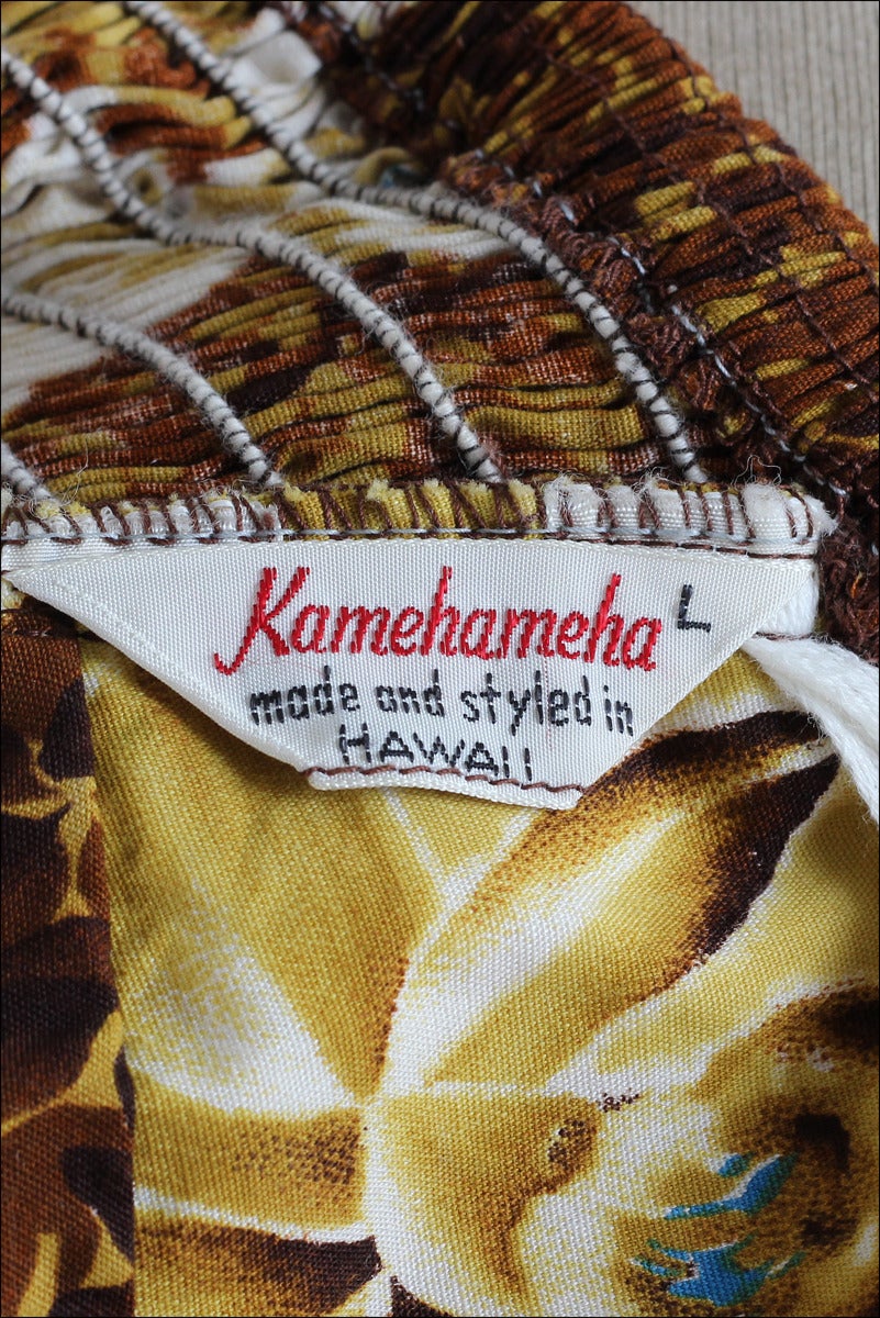 Vintage 1950s Kamehameha Halter Dress 5