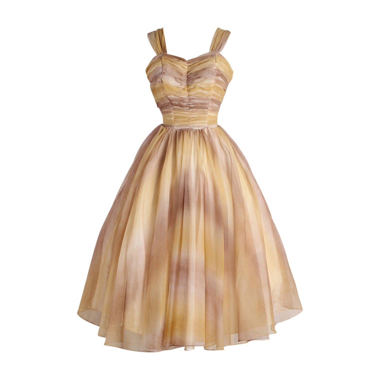 Vintage 1950s Ombre Chiffon Party Dress For Sale