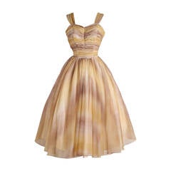 Retro 1950s Ombre Chiffon Party Dress