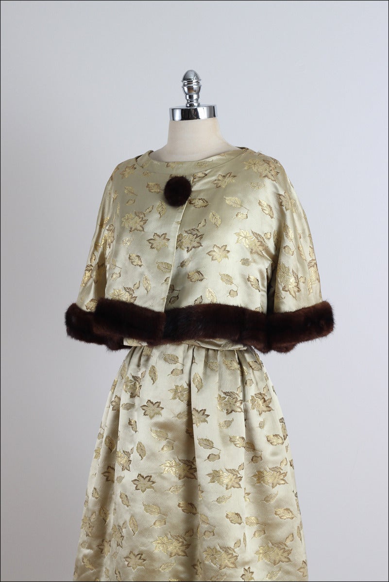 Vintage 1960s Mink Trimmed Dress and Jacket 3