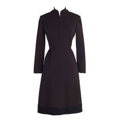 Vintage 1960s Ceil Chapman Wool Military Inspired Dress