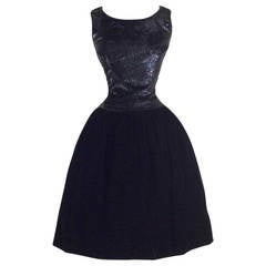 Vintage 1950s Suzy Perette Black Velvet Dress