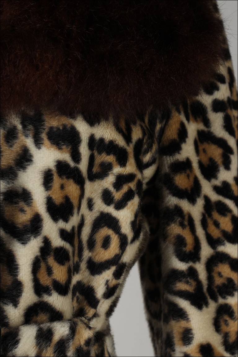 Women's Vintage 1960's Leopard Print Faux Fur Coat