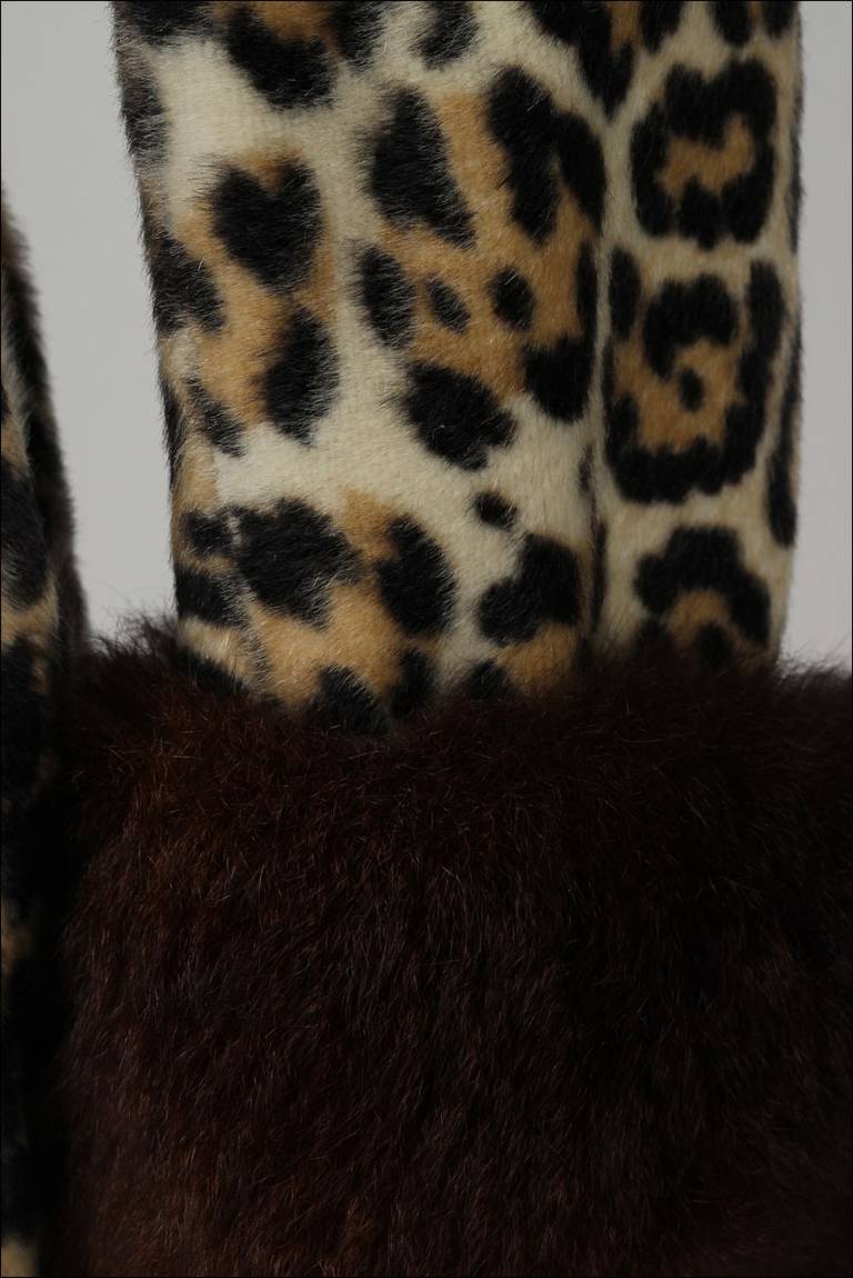 Vintage 1960's Leopard Print Faux Fur Coat 1