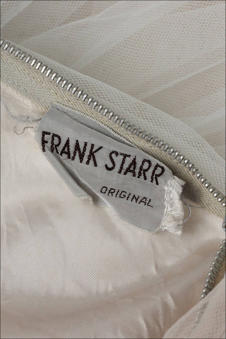 Vintage 1950's Frank Starr Chiffon Sequins Dress 3