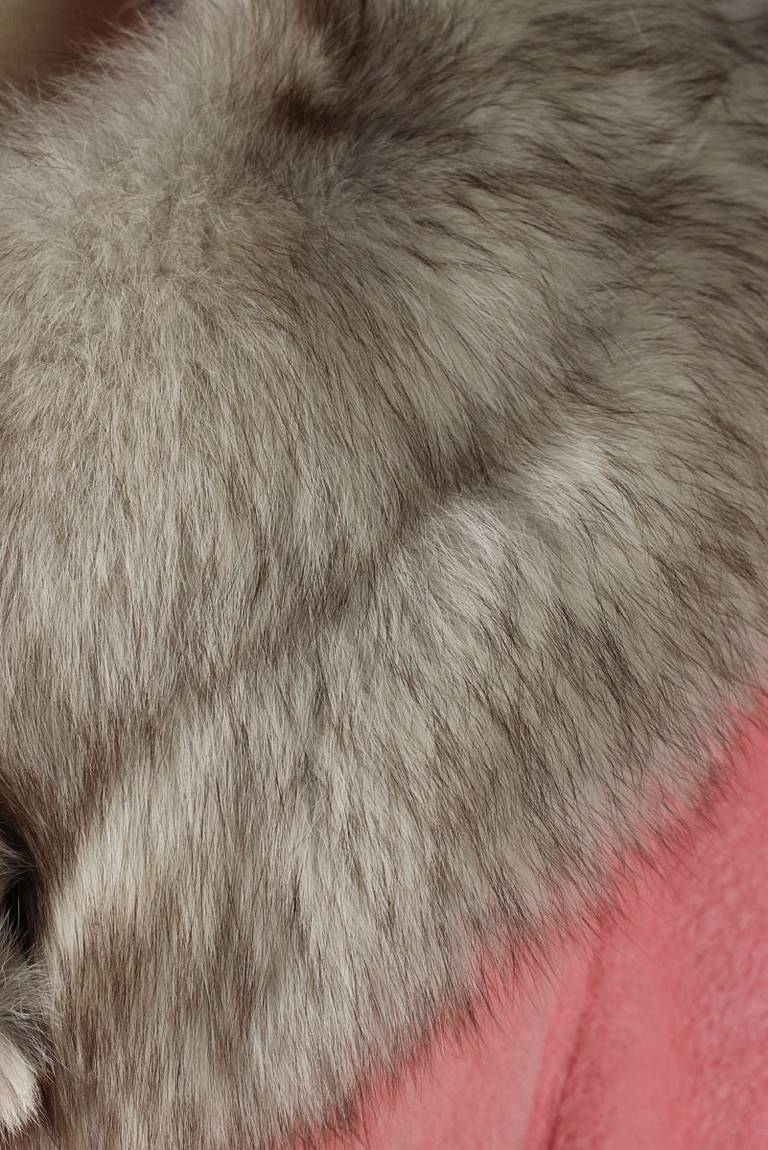 Women's Vintage 1960's Lilli Ann Pink Wool Fox Fur Coat