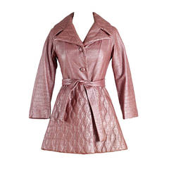 Vintage 1960's Lilli Ann Pink Metallic Quilted Coat