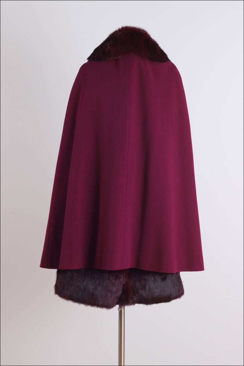 Vintage 1960's Lilli Ann Fur Trim Cape and Dress 2