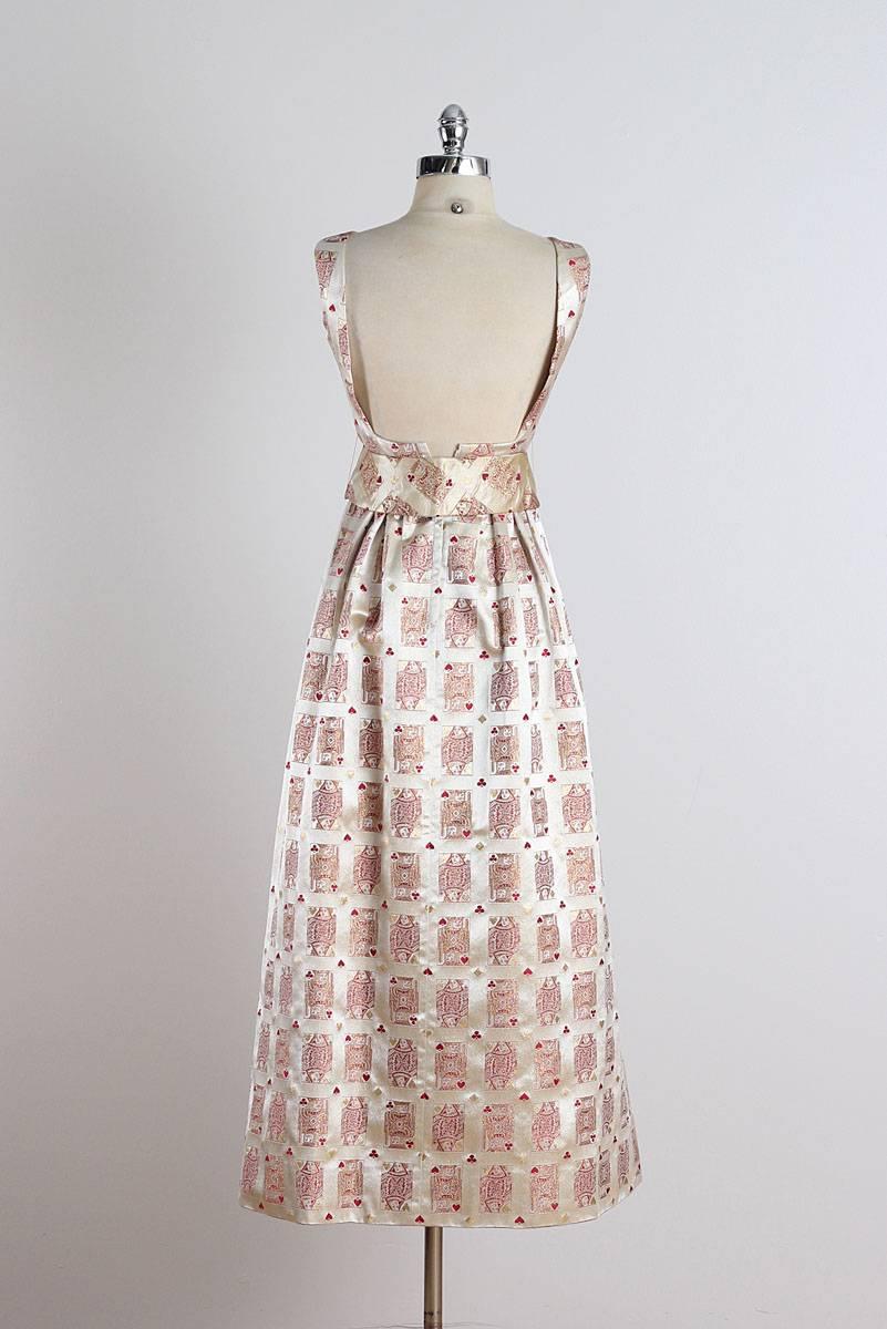 Vintage 1960s Jon Mandl Playing Cards Dress 4