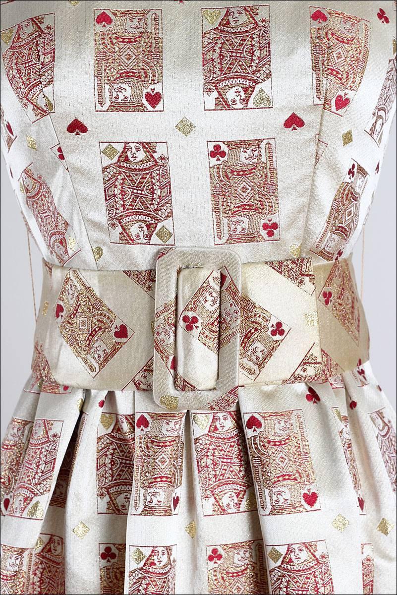 Vintage 1960s Jon Mandl Playing Cards Dress 1